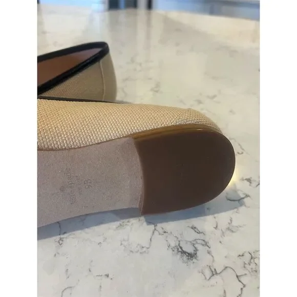 Kate Spade Women's Neutral Loafers Size 9B Raffia Straw Flats